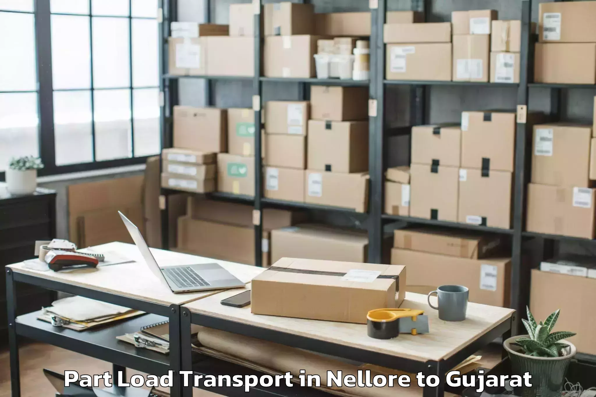 Book Nellore to Khambhaliya Part Load Transport Online